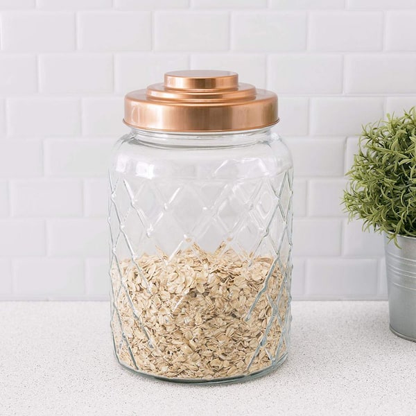 Glass cookie jars for kitchen counter,(3 Pack) 75 oz food storage