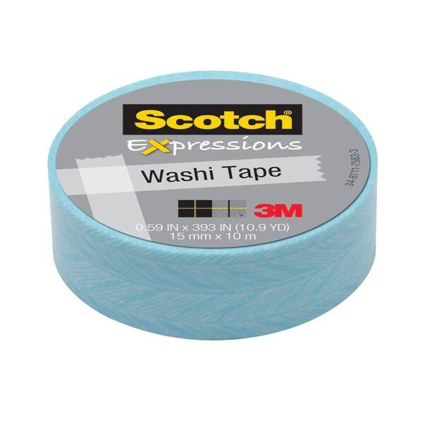 3M Scotch 0.59 in. x 10.9 yds. Feather Expressions Washi Tape (Case of 36)