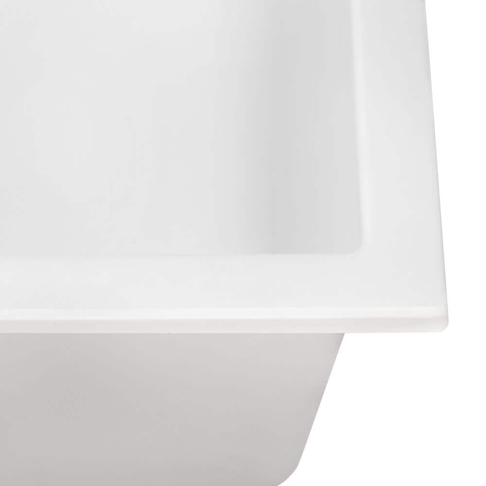 Arctic White Granite Composite Topmount Bar Sink