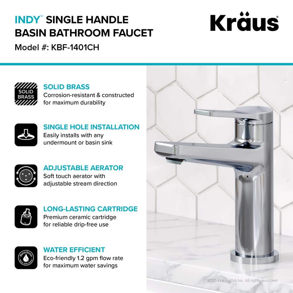 Indy 6.25" Polished Chrome Single-Handle Bathroom Faucet