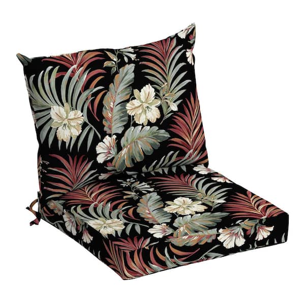 ARDEN 21 in. x 21 in. Simone Black Tropical Outdoor Dining Chair Cushion