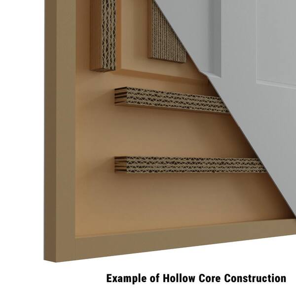 36 in. x 80 in. 3-Panel Winslow Left-Hand Hollow Core Silver Bullet Molded Composite Single Prehung Interior Door