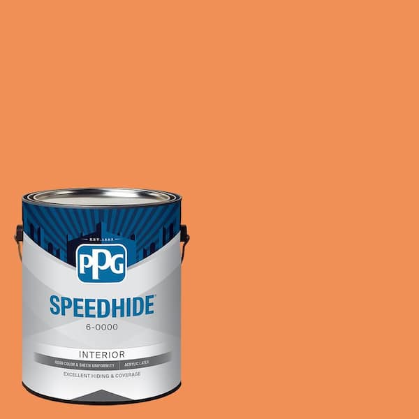 SPEEDHIDE 1 gal. PPG1196-7 Orange Poppy Semi-Gloss Interior Paint