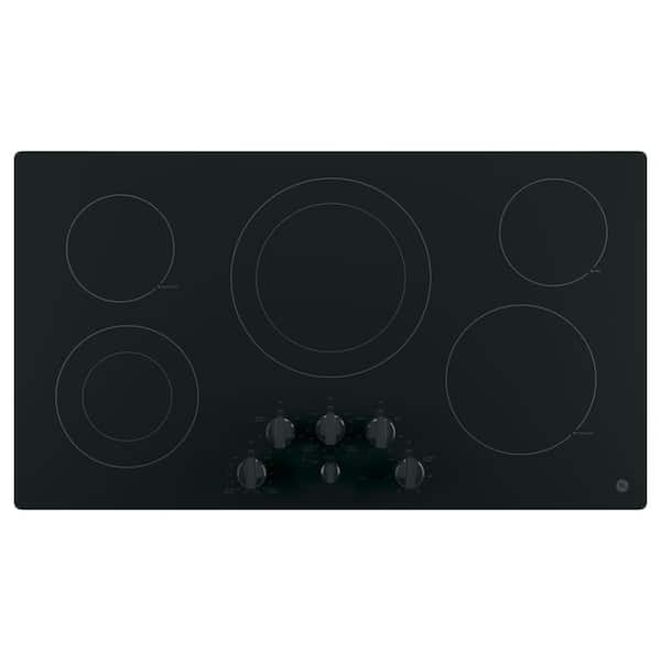 GE 36 in. Radiant Electric Cooktop in Black with 5 Elements including Power Boil