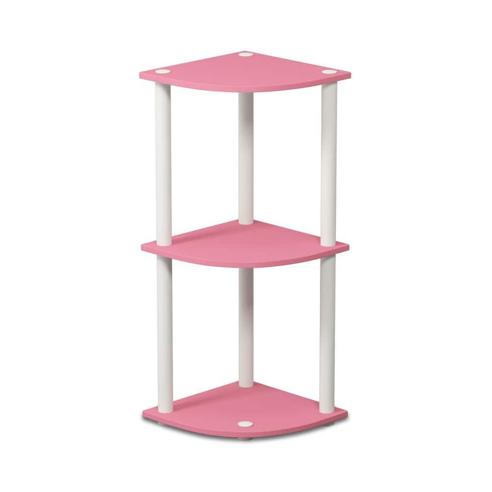 Turn-N-Tube Pink/White Reversible 3-Shelf Corner Open Shelf