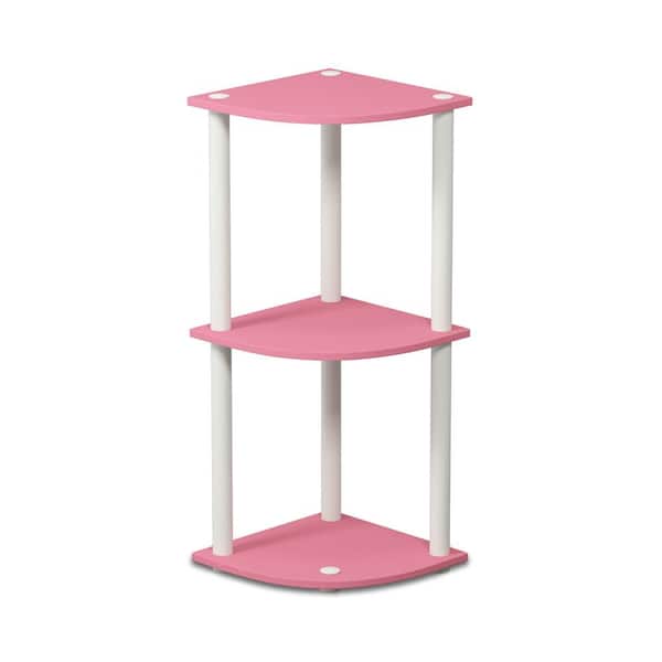 null Turn-N-Tube Pink/White Reversible 3-Shelf Corner Open Shelf