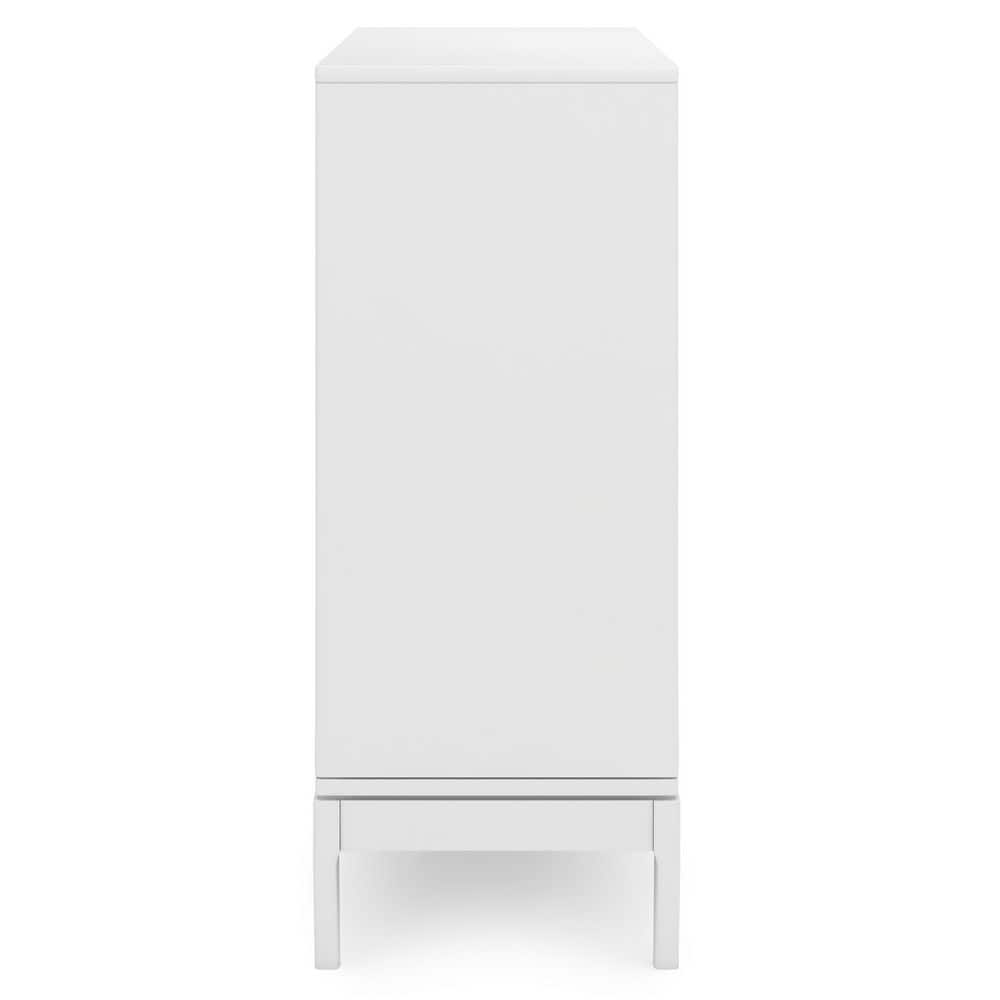 Harper White Solid Hardwood Medium Storage Cabinet with Adjustable Shelves