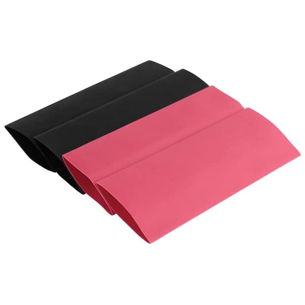 1 in. Heat Shrink Battery Cable Identification, Black/Red (4-Pack)