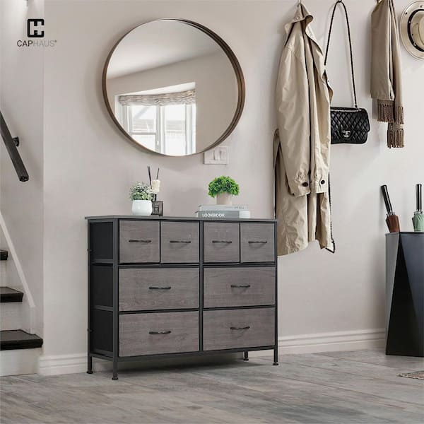 Grey Oak 8 Drawer 39.4 in. Wide Dresser