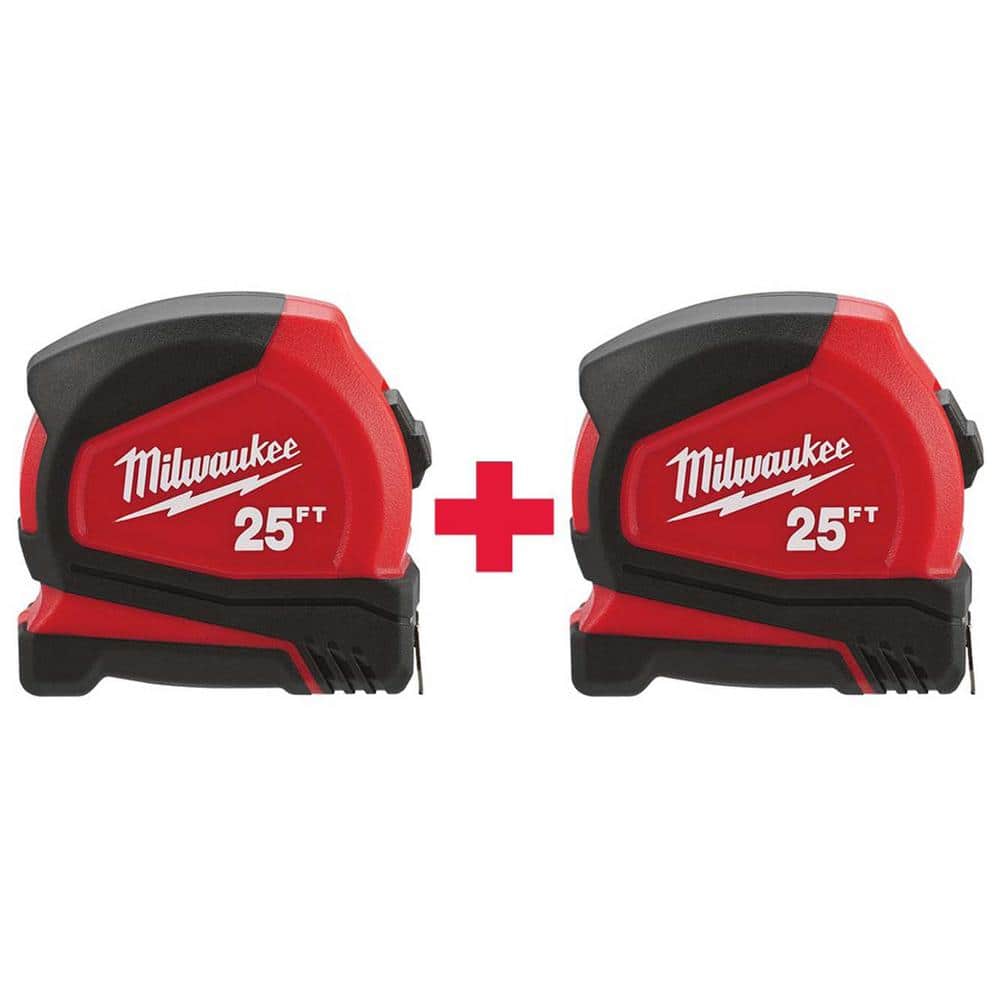 Milwaukee 25 ft. Compact Tape Measure (2Pack) 4822662548226625