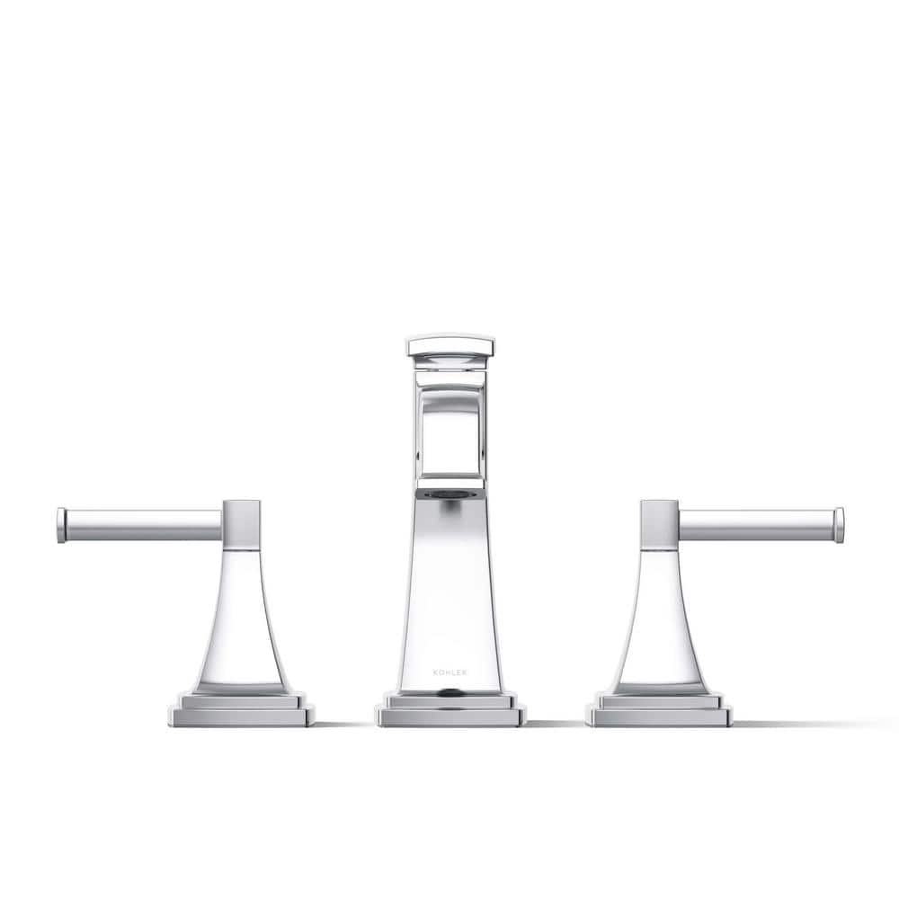 Polished Chrome Deck Mount Bath Faucet with Knob Handles