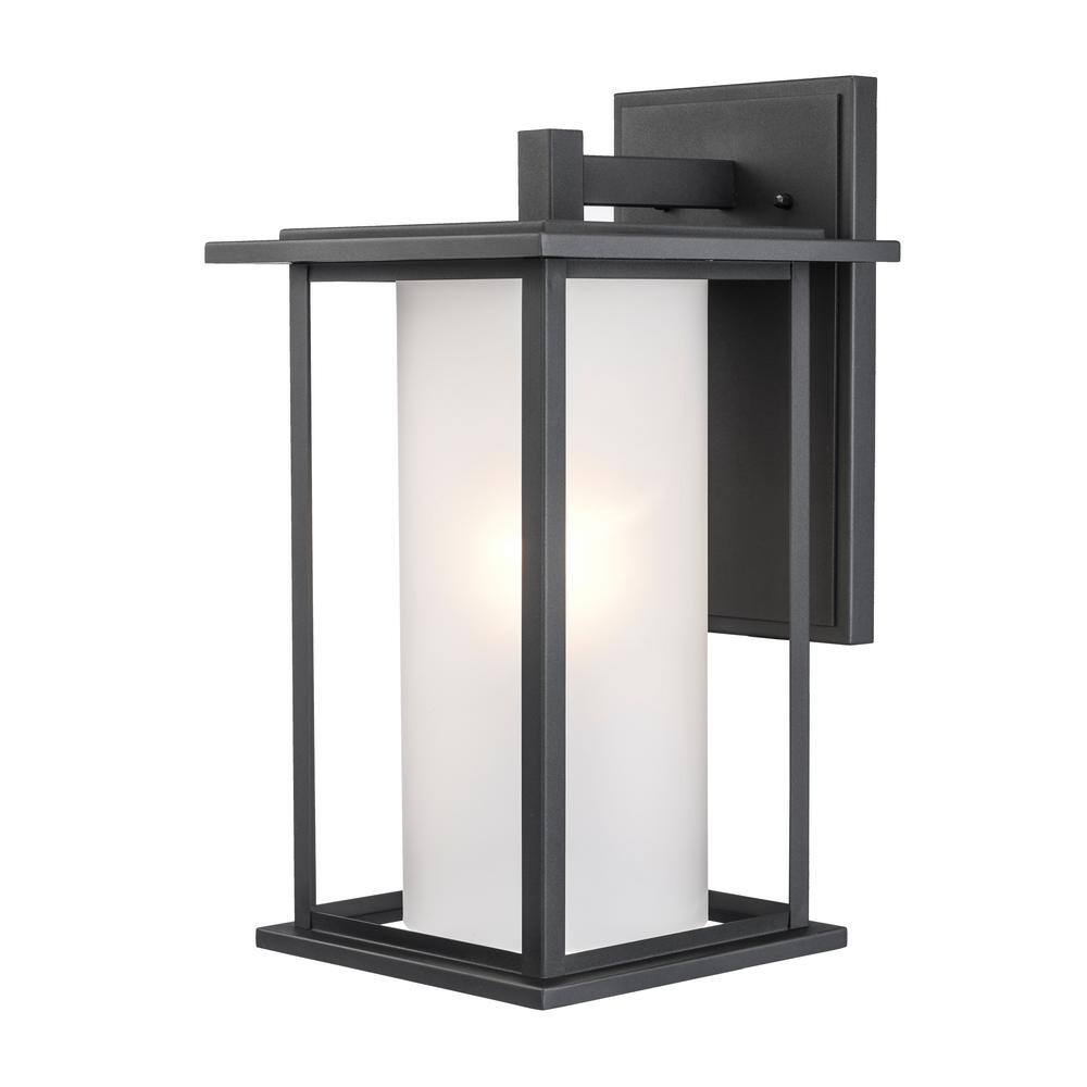 Bel Air Lighting Shaakar 18 in. 1Light Black Outdoor Wall Light