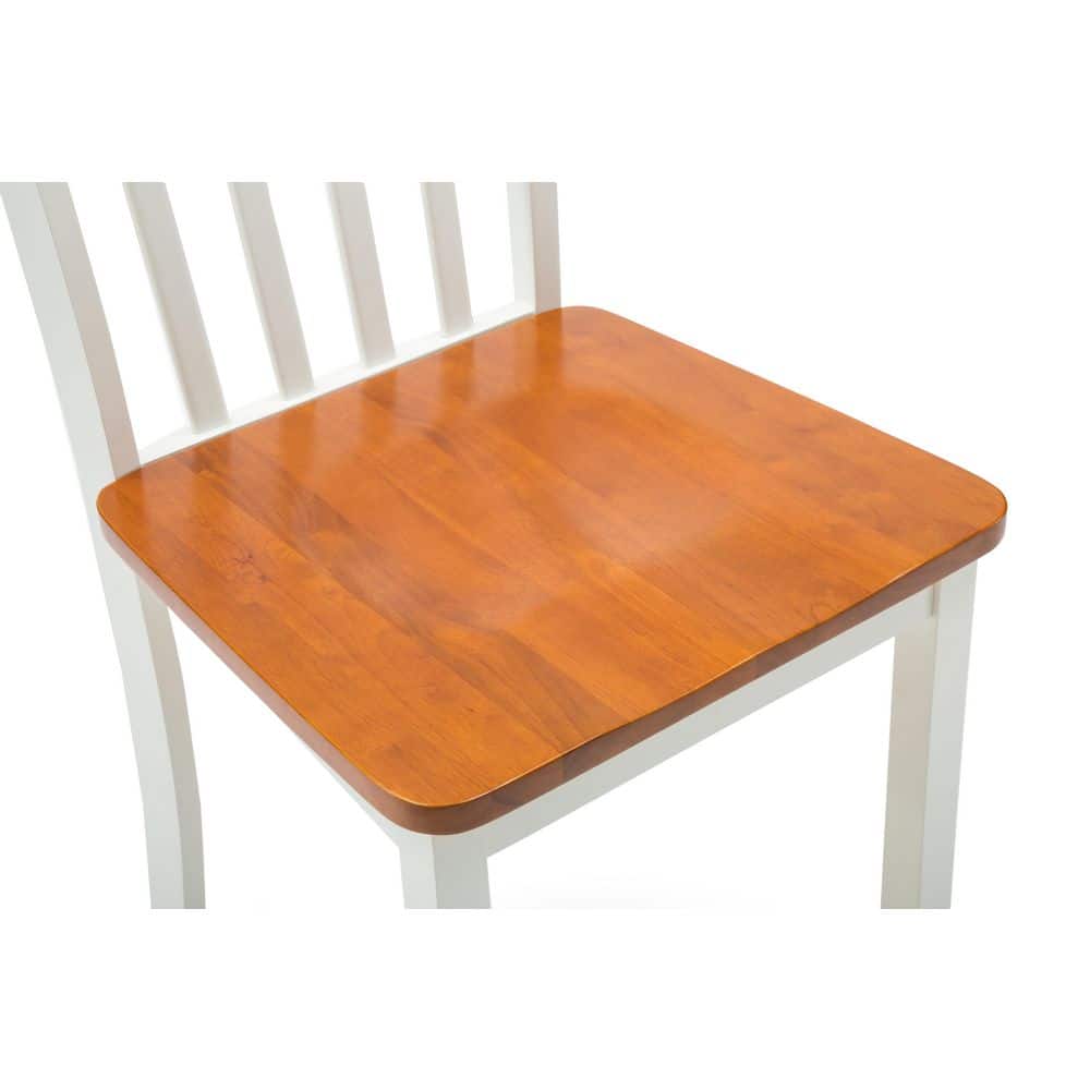 White Honey Oak Wooden Ladderback Side Chair