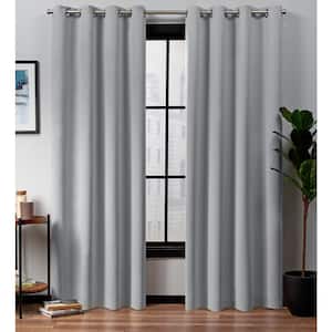 Academy Silver Solid Blackout Grommet Top Curtain, 52 in. W x 96 in. L (Set of 2)
