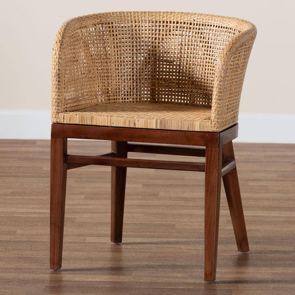 Papua Low Brown Rattan and Cane Arm Chair