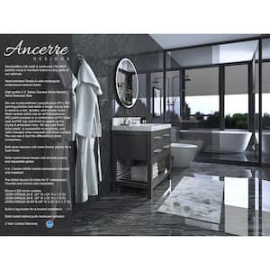 Elizabeth 36 in. W x 22 in. D Vanity in Sapphire Gray with Marble Vanity Top in Carrara White with White Basin