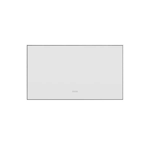 60 in. W x 36 in. H Large Rectangular Framed Dimmable Wall Bathroom Vanity Mirror in Gun Ash
