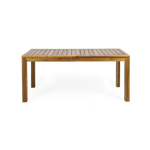 Unbranded Outdoor wooden dining table, suitable for terrace and garden, can match any outdoor combination, teak color