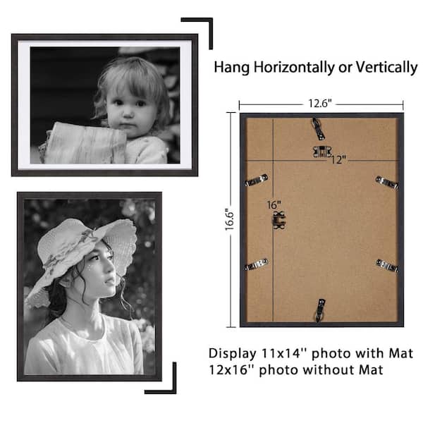 16 X 24 In 2pack Rounded Poster Picture Frame Hang Vertically/Horizontally  Black