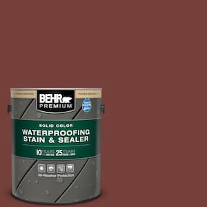 1 gal. #S170-7 Dark Cherry Mocha Solid Color Waterproofing Exterior Wood Stain and Sealer
