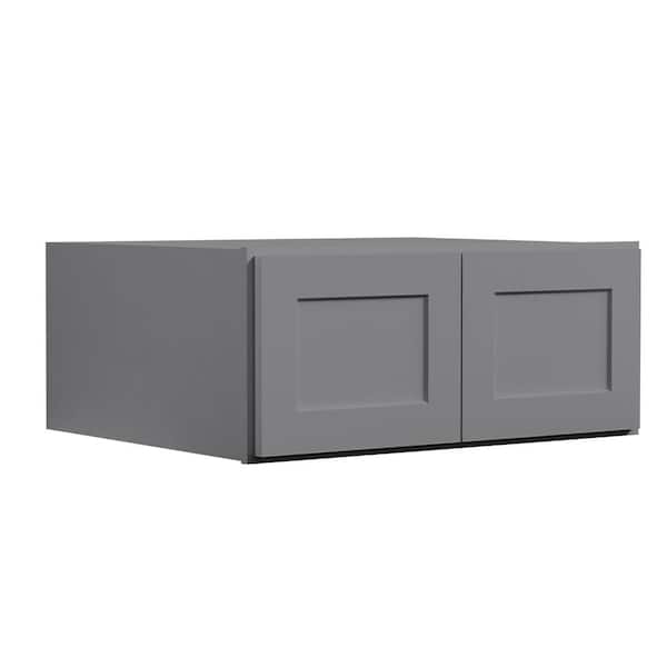 36-in W x 24-in D x 12-in H in Shaker Grey Plywood Ready to Assemble Kitchen Wall Cabinets with 2 Doors
