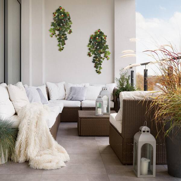 Nearly Natural 31 in. Artificial Strawberry Hanging Bush with