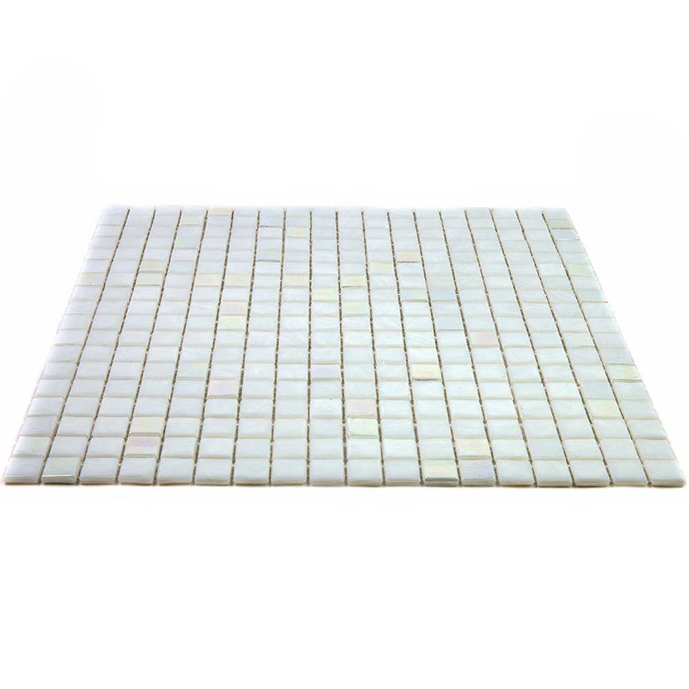Pearl White Glossy Glass Mosaic Tile for Walls and Floors