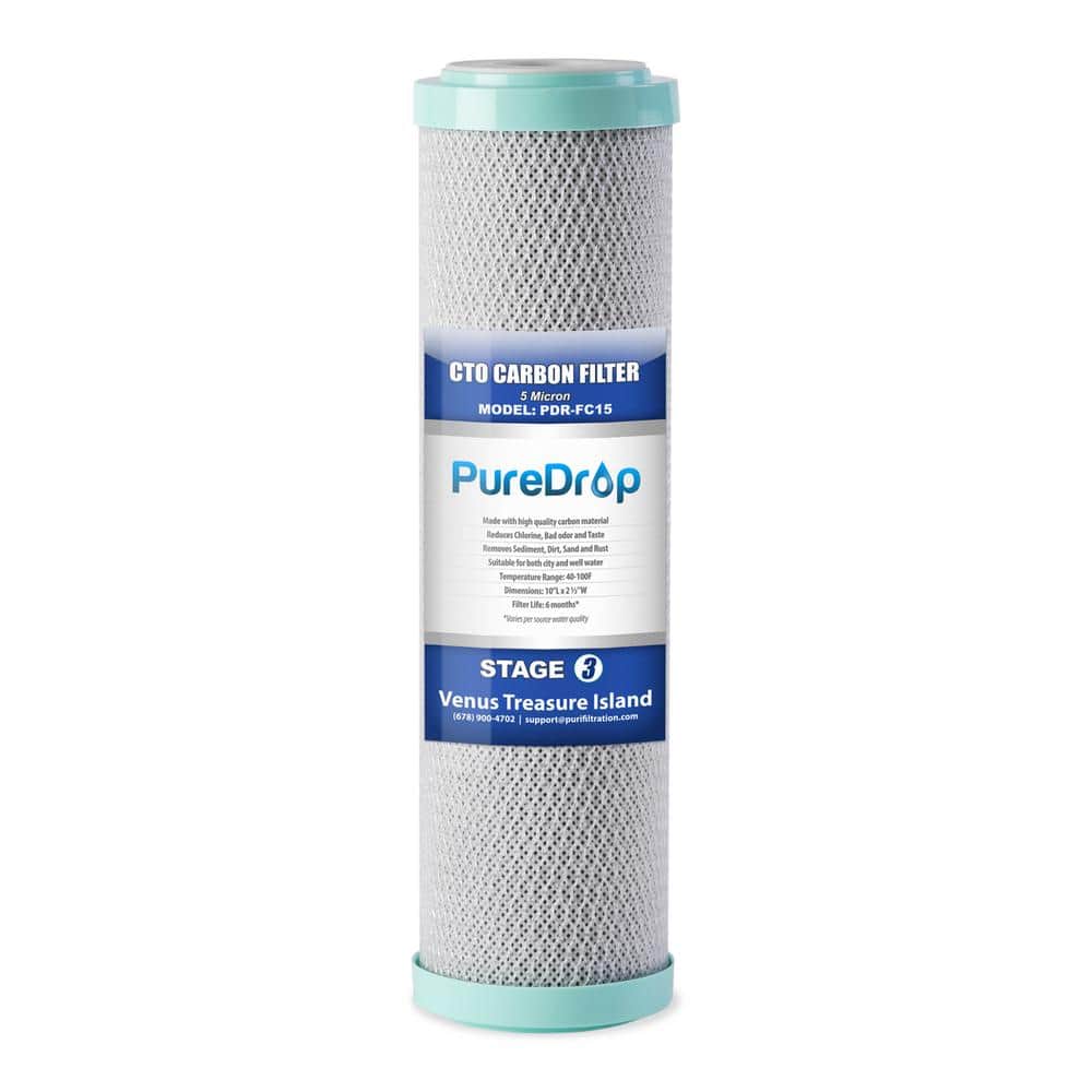 PureDrop 2.5 in. x 10 in. Carbon Block Water Filter Replacement