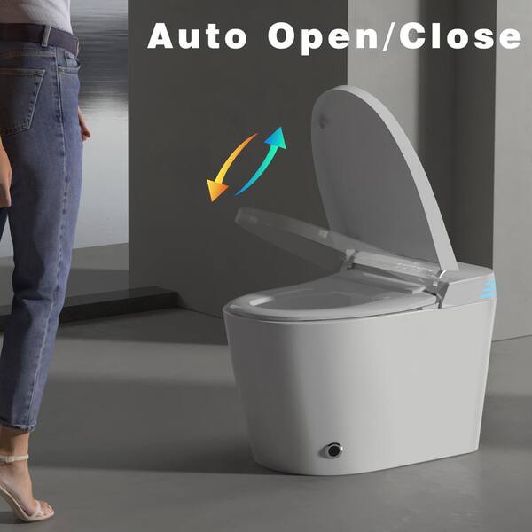YSQCAR Elongated 1.28 GPF Smart Bidet Toilet with Heated Seat and Auto Functions