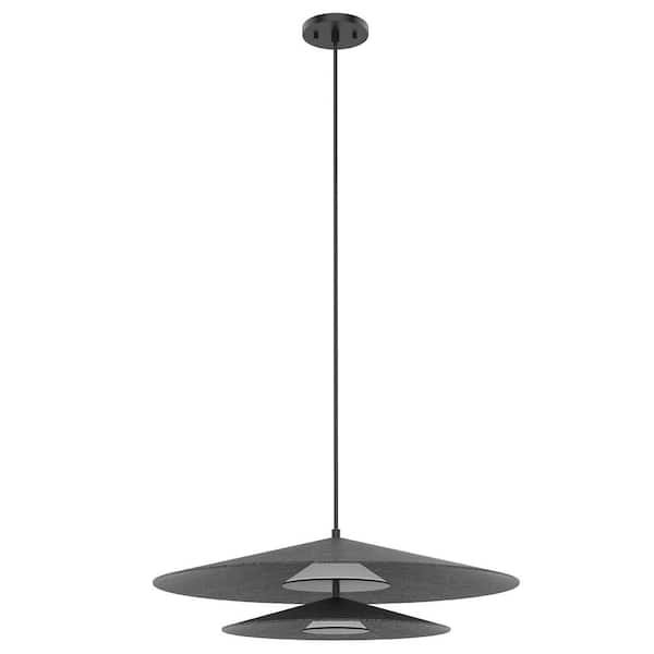 Cruz 24 in. 1 Light 34-Watt Felt - Gray Integrated LED Pendant Light