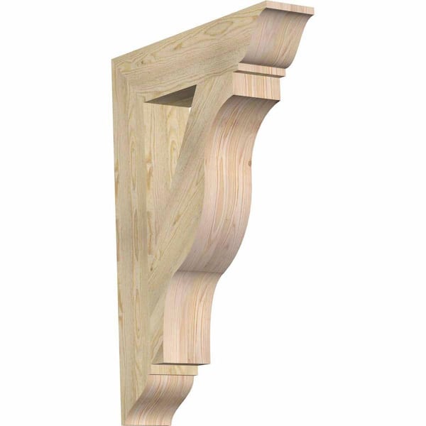 Ekena Millwork 6 in. x 40 in. x 28 in. Douglas Fir Funston Traditional Rough Sawn Bracket