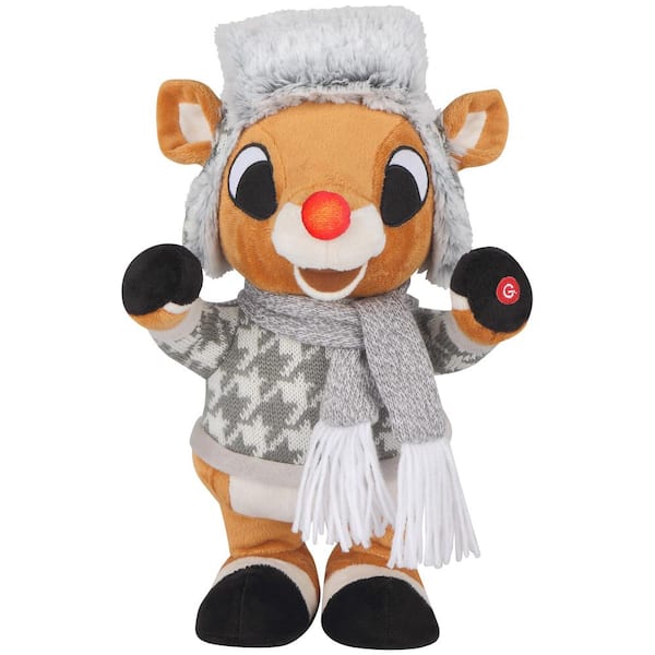 タレント・お笑い芸人 Rudolph 12.60 in. Animated Small Side Stepper Rudolph in Neutrals 13178