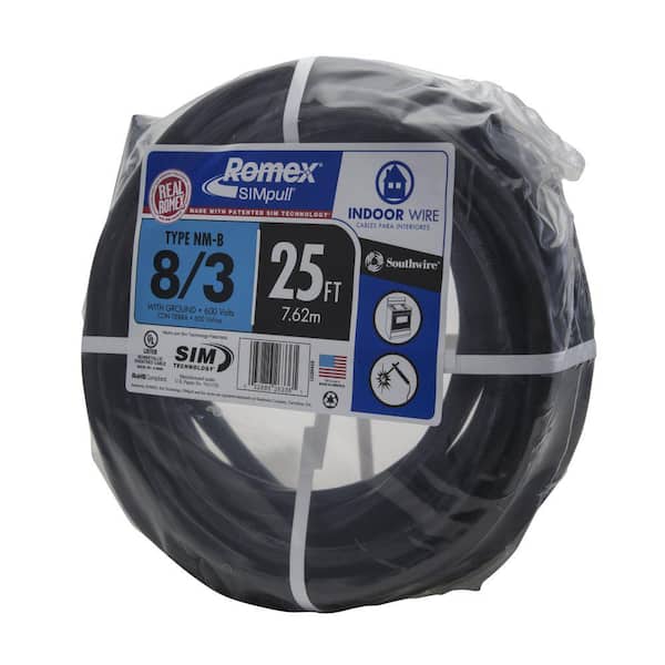 NEW 25' 8/3 W/GROUND NM-B ROMEX HOUSE WIRE/CABLE 