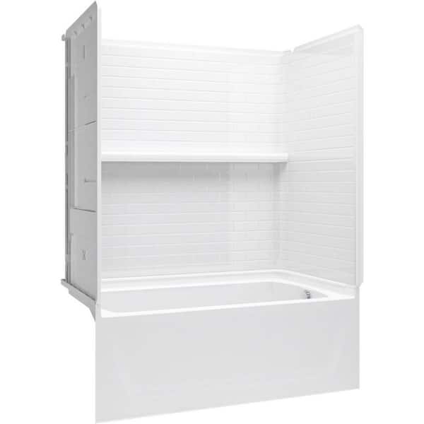 Sterling Traverse 60 in. x 32 in. x 79 in. 4-Piece Vikrell Bath and Shower Kit with Right-Hand Drain in. White