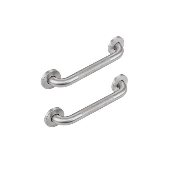 12 in. L Textured Shower Grab Bars for Seniors, Handicap Safety Handles with Concealed for Elderly Brushed Nickel 2-Pack