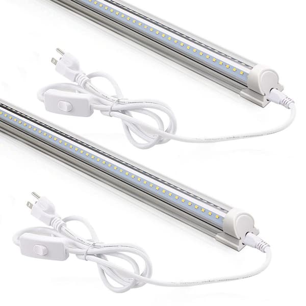 2 ft. 20-Watt T8 Compatible Clear Garage/Workshop Shop Light 2-Pack