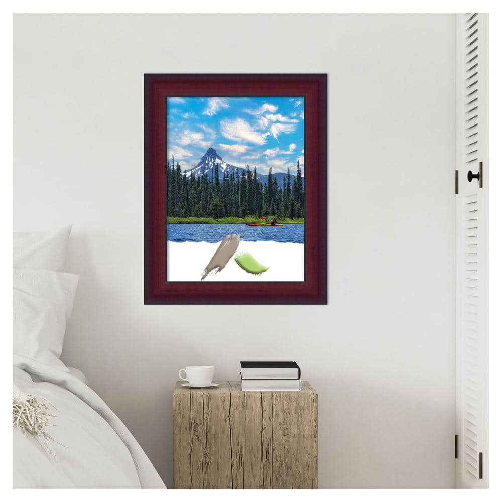 Classic Black and Cherry Wood Rectangular Wall Frame