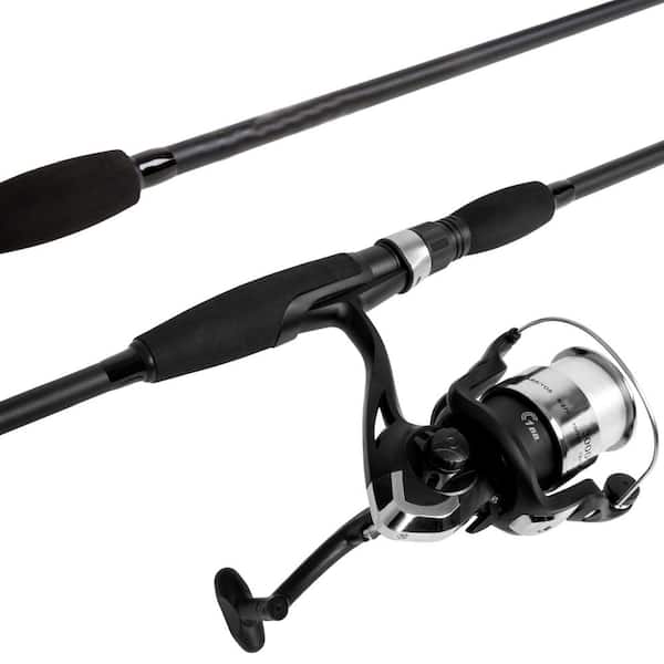 78 in. Pole Black Fiberglass Rod and Reel Combo Medium Action, Size 30 Spinning Reel for Lake Fishing (2-Piece)