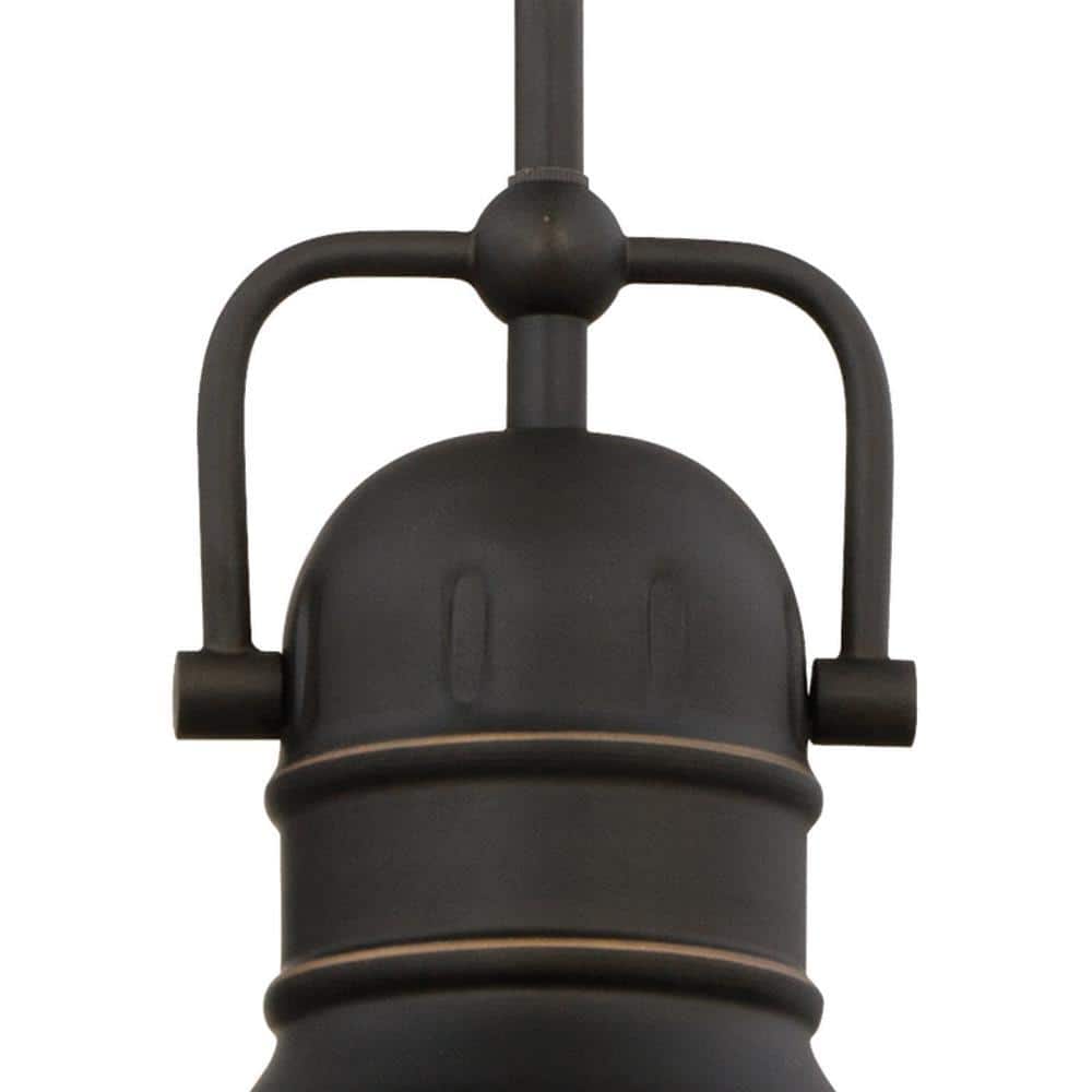 Vintage Farmhouse Mini Pendant in Oil Rubbed Bronze with Frosted Prismatic Lens