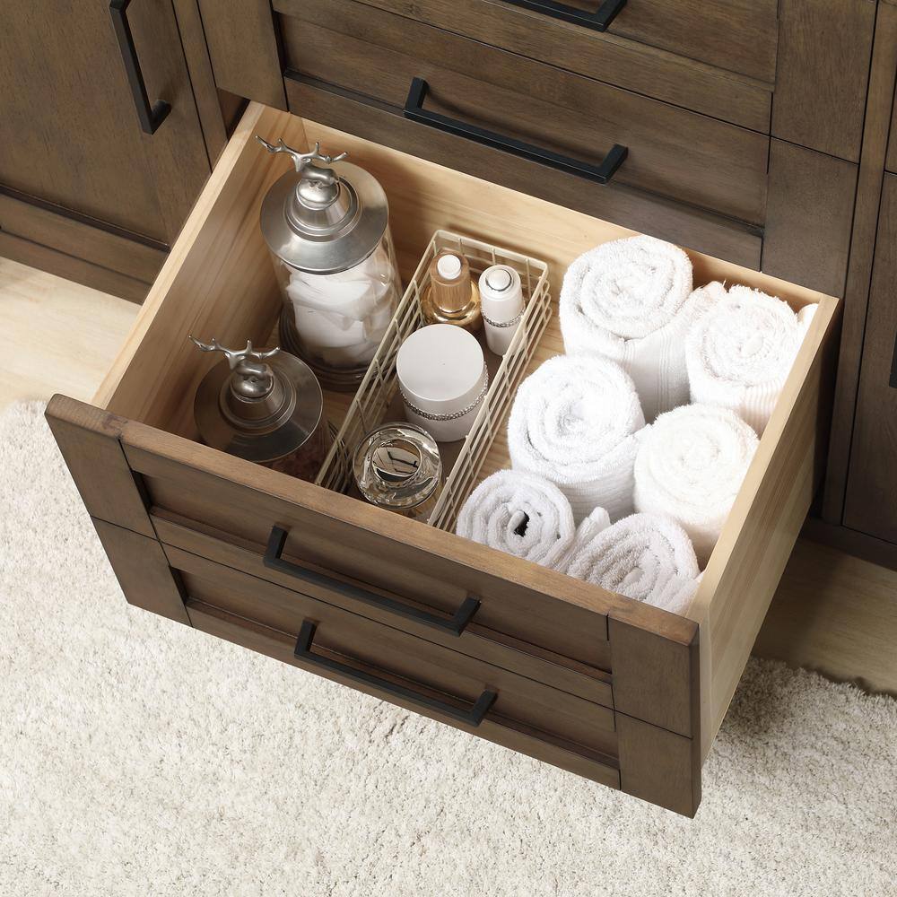 Almond Latte 48" Single Sink Vanity with White Marble Top