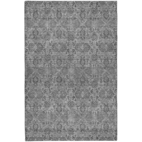Dream Shag Premium Machine Washable Abstract ADS702 Gray 5 ft. x 7 ft. 6 in. Area Rug
