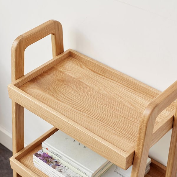 Harper & Bright Designs 17.72 in. Yellow Trapezoid Specialty Oak