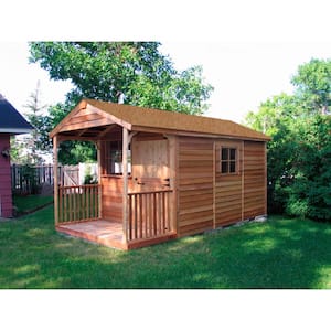 Clubhouse 11 ft. W x 17 ft. D Wood Shed with Porch (160 sq. ft.)