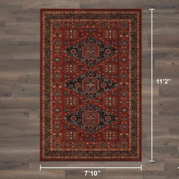 Couristan Old World Classics Kashkai Burgundy 8 ft. x 11 ft. Area