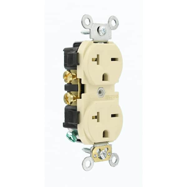 20 Amp 250 V NEMA 6-20R Duplex Outlet/Receptacle, Ivory (1-Pack) 5822-I