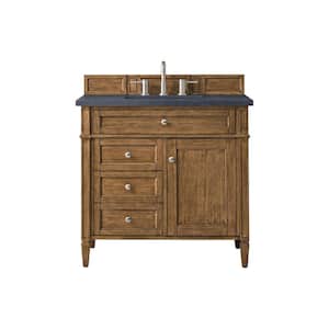 Brittany 36.0 in. W x 23.5 in. D x 34 in. H Bathroom Vanity in Saddle Brown with Charcoal Soapstone Quartz Top