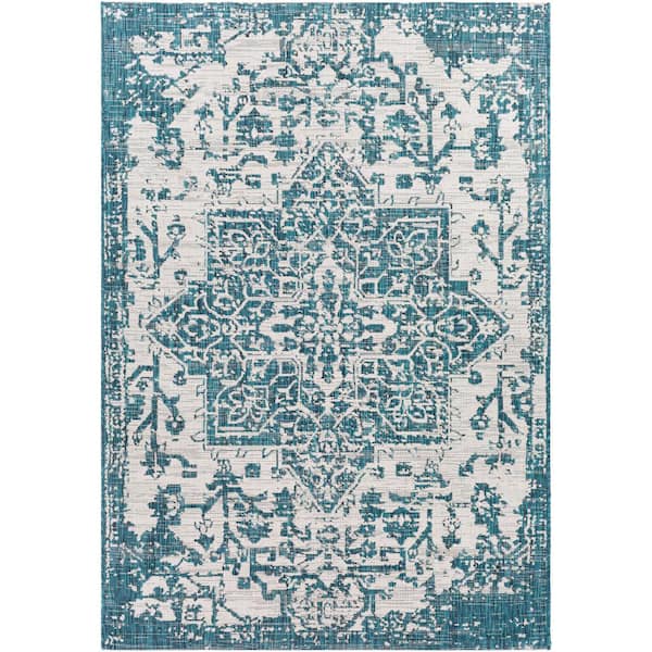 Livabliss Vinicius Aqua 7 ft. x 9 ft. Indoor/Outdoor Area Rug
