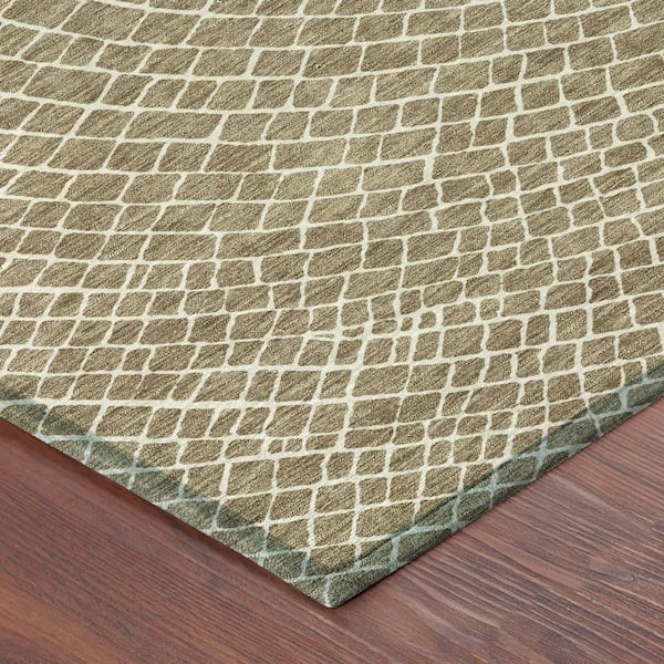 Chantille Machine Washable Indoor/Outdoor Abstract ACN2455 Coffee 5 ft. x 7 ft. 6 in. Area Rug