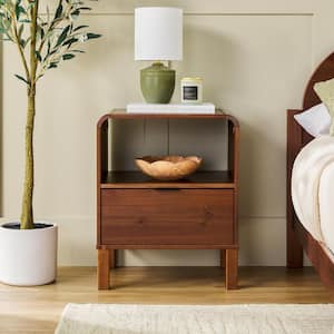 Walker Edison Furniture Company Brown 1-Drawer Solid Wood