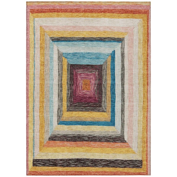 Chantille Machine Washable Indoor/Outdoor Abstract ACN1957 Honey 3 ft. x 4 ft. Area Rug